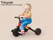 Bopeep Kids Tricycle Toddler Balance Bike 3 In1 Ride on Toys Toddler Push Trike