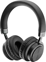 Liquid Ears Wirefree On-Ear Headphones - Bluetooth 5.3, 40 Hours Playtime, Fast Charge, Premium Metal Construction, Pivoting Earcups, Adjustable Headband - Black