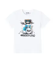 [Moschino Kids] Moschino Kids Printed cotton T-shirt Y 12 white
