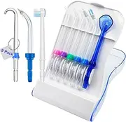 Replacement Tips Compatible with Waterpik Water Flosser, Storage Case and 9 Tips, Compatible with Waterpik Aquarius Water Flosser, WP-660, WP-580, WF-20, CC-04, WP-662, WP-667CD, WF-13, WF-12