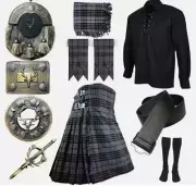 Men's Scottish Kilt Outfit 10PCS Traditional Highland Wedding Kilt Set