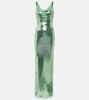 [David Koma] David Koma Sequined gown AU 14 green