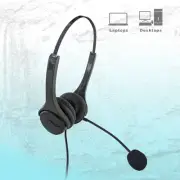 USB Dual-Muff Headset with Built-In Rotating Boom Microphone & Sound Controller