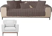 Sofa - Faux Rabbit Plush Sofa Slipcover | Living Room Throws Blankets Rug, Non-Slip Furniture Protector for Pets,