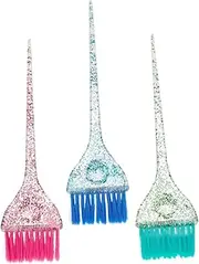 SHERCHPRY 3Pcs Hair Dyeing Brush Professional Tinting Tool with Comfortable Handle for Easy Application Hairdressing Accessory for Salon Home Use Random Color Options Random Color