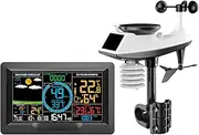 zolyet Wirel Weather Station Indoor Hygrometer Thermometer Temperature Backlit Humidi Display Digital Weather Forecast Station Clock Alarm Clock with Sensor USB Port Black