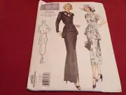 VOGUE VINTAGE 1947 DESIGN #2495 - LADIES PEPLUM DRESS & BELT PATTERN 12-16 FF
