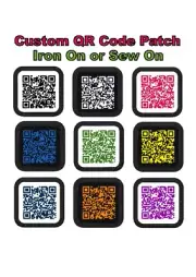 Custom QR code Print patches, iron / sew on patches, instagram, websites, 002