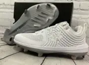 Under Armour 3022074-100 Glyde ST Women's Softball Metal Cleats White Grey US 8