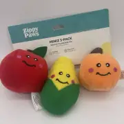 ZippyPaws 3-Pack MINIZ Fall Harvest Plush Dog Toys For Burrows FREE SHIPPING-NEW