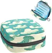 Period Bag,Sanitary Napkin Storage Bag,Birds Flying and Clouds,Tampon Holder for Purse