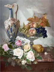 Still Life Bouquet Roses Peach Accent Tile Mural Kitchen Wall Backsplash Ceramic