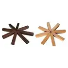 Wooden Trivet Heat Resistant Pad Pot Holder Foldable Drink Coaster for Bowl Hot