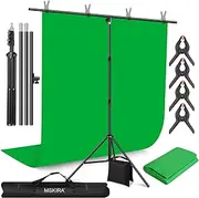 Green Screen Backdrop Kit, 6.9 x 6.6 Ft Portable Green Screen Stand with 4.9 x 6.6 Ft Green Backdrop, Greenscreen Background with Stand for Photography, Streaming, Zoom, Gaming, Meetings