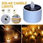 Solar Tea Lights Flameless Led Candles Waterproof Rechargeable Candle Lights NEW
