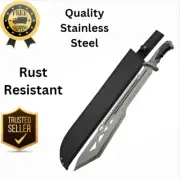 SZCO Supplies 25" Silver Blade Macho Outdoor Camping Machete w/ Sheath Survival