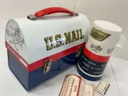 VINTAGE U.S. MAIL LUNCHBOX AND THERMOS - UNUSED W/ PAPERS!