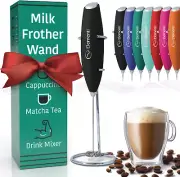 Milk Frother Wand & Drink Mixer - Powerful Coffee Frother Handheld Coffee Mixer