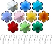 10Pcs Crystal Suncatcher Prism 30Mm Multicolor Hanging Crystals Glass Snowflake