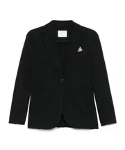 textured blazer 42 BLACK