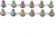 Tbest Titanium Screws M6, Bicycle Brake Screws, Titanium Brake Disc Screws, Tbe T25 Titanium Screws, Multicoloured, Torx Disc Brake Pad for Bicycle, Mountain Bike, Pack of 12 (M5 x 10 - Colourful)