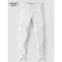 在飛比找ETMall東森購物網優惠-歐洲站高端白色夏季男士牛仔褲