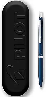 PILOT Acro 1000 Ballpoint Pen - Smooth Ink for Writing Fluidity - Refillable & Retractable - Black Ink - Medium Tip - In Metal Gift Tin (Navy Blue)