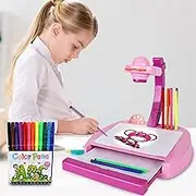 Projection Drawing Board, Childrens Projection Painting Set, Trace and Draw Projector Table for Kids with Light & Music