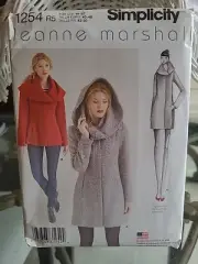 Simplicity 1254 Leanne Marshall Hooded Coat Sewing Pattern UNCUT Sizes 14-22