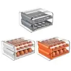 Egg Organizer Box Double-Layer Drawer Type 32 Grid Egg Box for Kitchen Fridge