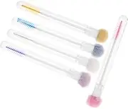 PLAFOPE 5Pcs Eyelash Extension Brush with Stylish Test Tube Ergonomic Lash Brush for Eyebrow Eyelash Makeup Portable Applicators Multiple Colors for Grooming