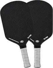 Pickleball Paddle - 3K Raw Carbon Fiber Surface (CFS) + Carbon Abrasion Surface (CAS) with High Grit & Spin, Sure-Grip Elongated Handle, Pickle Ball Paddle with 16mm Polypropylene Honeycomb Core