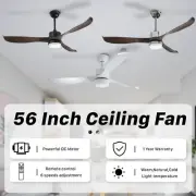 【1 Year Warranty】56" Ceiling Fan 6 Speed Reversible DC Motor w/3 Color LED Light