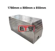 800 x 1780 x 850 Aluminium Checker Plate Dual Cab Ute Canopy Toolbox Box