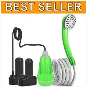 Portable Electric Camping Shower with Rechargeable Batteries - 120 mins Runtime