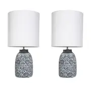 Amalfi Fleur Table Lamp Set of 2 Bedside Bedroom Lamps