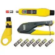 Coax Installation Testing Kit Connector Cable Stripper F- Compression Crimper