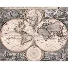 Old Map, Nova totius terrarum orbis tabula, Canvas Print, 32" x 40" + Border