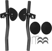 ANKROYU Premium Bike Aerobar Handlebar Set Adjustable TT Bars Arm Support for Road Mountain Bikes Triathlon Long Distance Riding Lightweight Aluminium Alloy 34cm Black