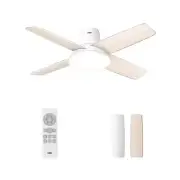 Dreo Ceiling Fans with Lights and Remote, 44'' White Low Profile Ceiling Fan ...