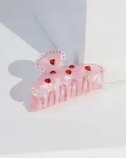 Pink Hearts Acrylic Claw Clip