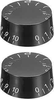 uxcell 2PCS Guitar Top Hat Bell Knobs, Volume Tone Control Knobs for Electric Guitar Bass, Black