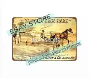 19th C Yankee Horse Hay Rake Barre MA Uncle Sam Allen metal tin sign tin garage
