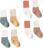 SOESFOUFU 4pairs Socks Comfortable Combed Cotton Socks Breathable Moisture-Wicking for Newborns Toddlers Years