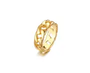 Gracious Cuban Link Chain Eternity Band Ring - Gold