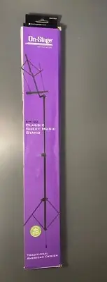 Classic Sheet Music Stand With Bag SM7122 On-Stage Silver Chrome Finish NIB