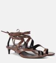 [Khaite] Khaite Aimee 35 leather thong sandals AU 8.5 brown