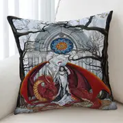 Cool Fantasy Art Wisdom the Dragon Queen Cushion Cover