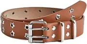 [Nvzi] Leather Waist Belt for Women Vintage Accessories for Hippie (Brown), Brown