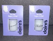 Claire’s Silver LotusFlower & Silver Bubble Open Front Crystal Toe Rings